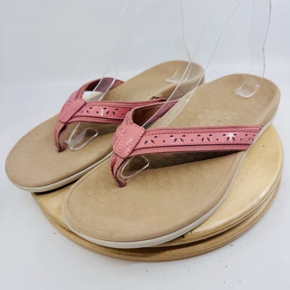 Vionic Casandra Shoes Women’s 9 Pink Orthotic Thong Sandals Comfort Support Tide